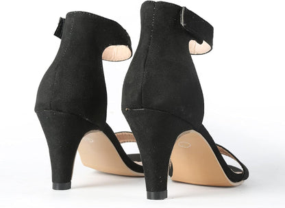 Women Heeled Sandal Wedge Ankle Strap Slingback Open Toe Sandals Summer Casual Beach Shoes High Heel Dress Shoes