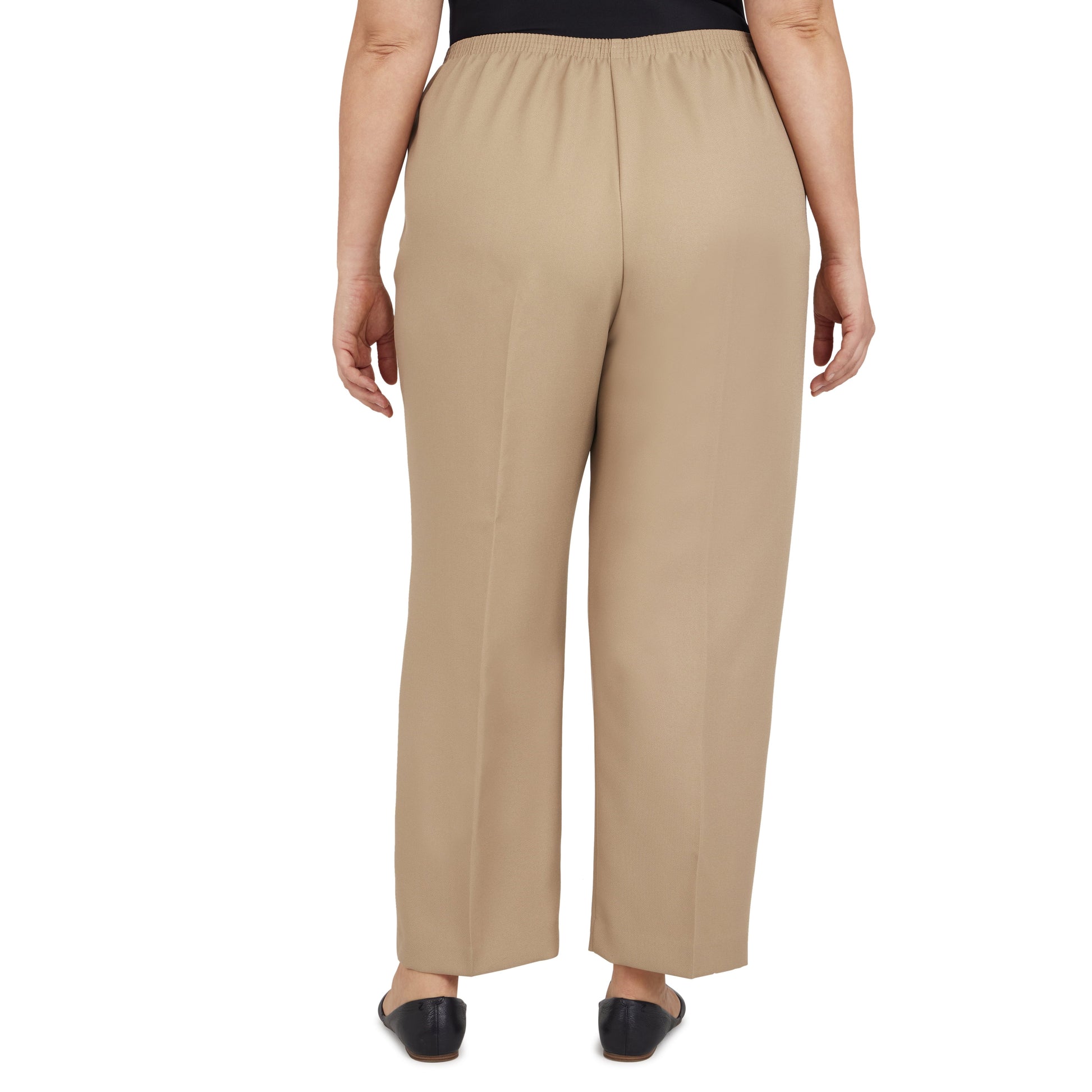 Women'S plus Size Solid Elastic Waist Pants