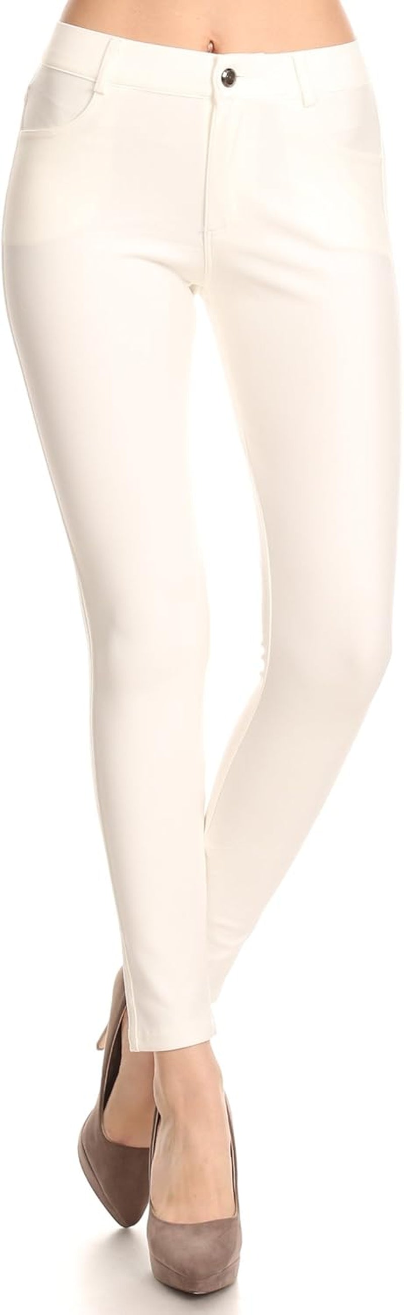 Women'S Ponte Knit Stretch Skinny Trouser Pants