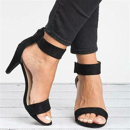 Women Heeled Sandal Wedge Ankle Strap Slingback Open Toe Sandals Summer Casual Beach Shoes High Heel Dress Shoes