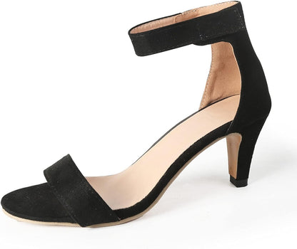 Women Heeled Sandal Wedge Ankle Strap Slingback Open Toe Sandals Summer Casual Beach Shoes High Heel Dress Shoes