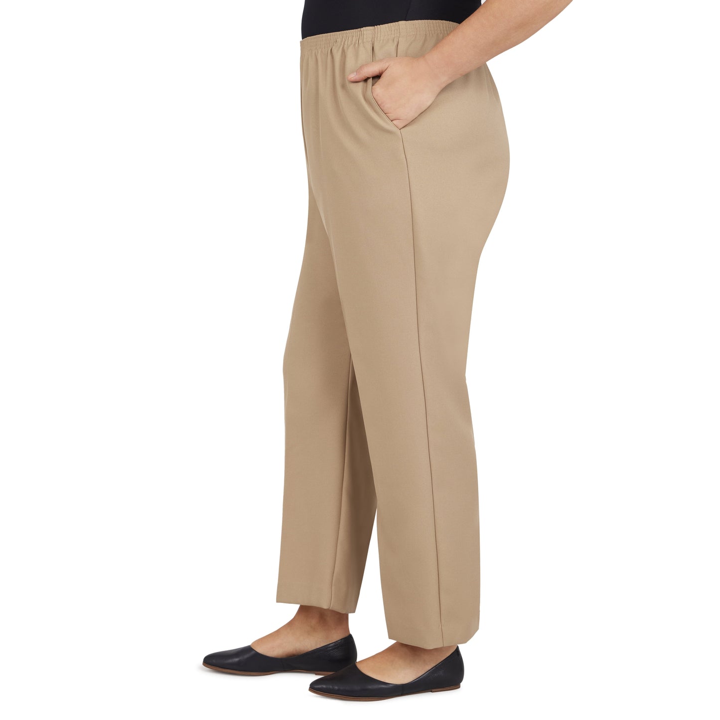 Women'S plus Size Solid Elastic Waist Pants