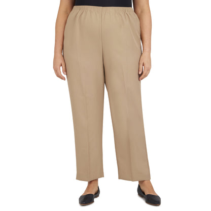 Women'S plus Size Solid Elastic Waist Pants