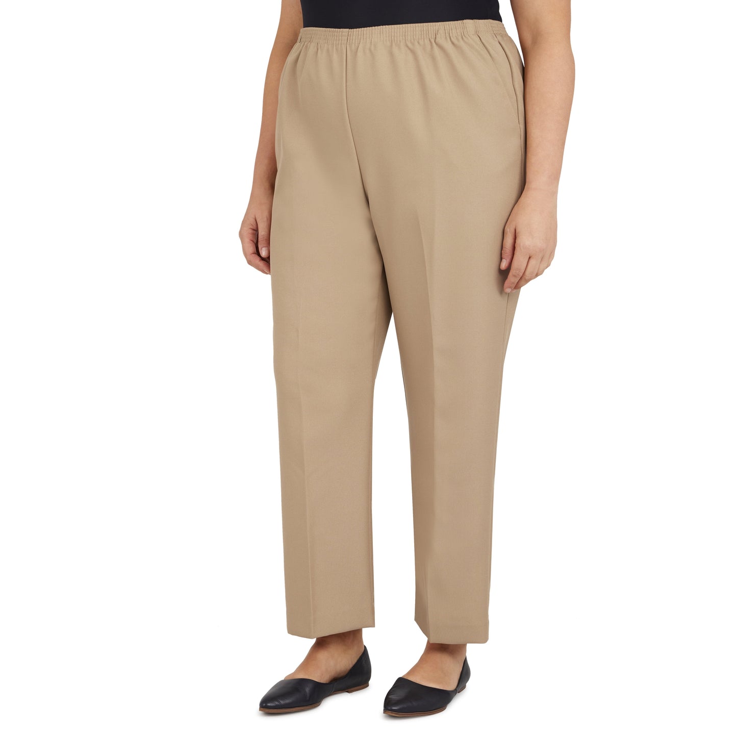 Women'S plus Size Solid Elastic Waist Pants